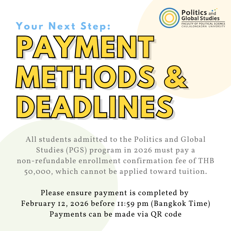 ค่ายืนยันสิทธิ์สำหรับเข้าศึกษาต่อในหลักสูตร PGS ประจำปีการศึกษา 2569